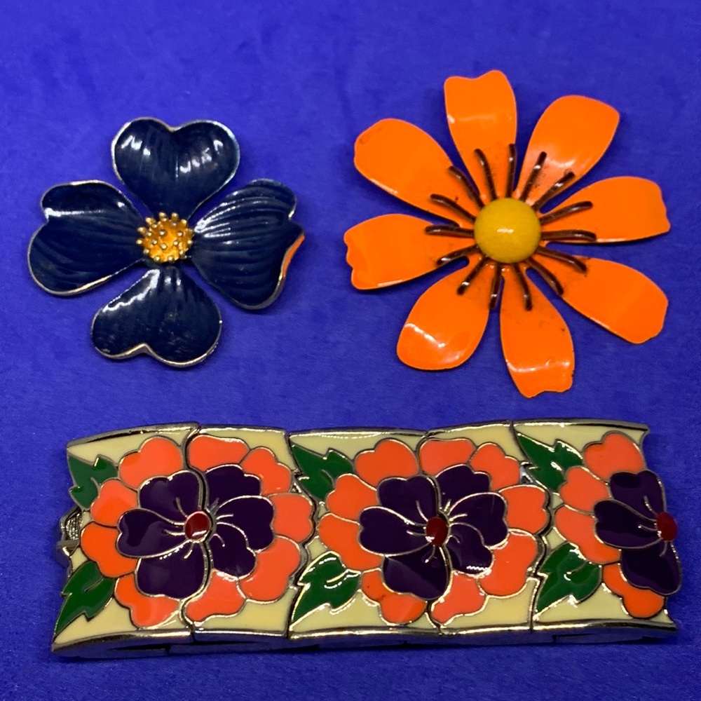 Funky Chunky Floral Vintage Jewelry Set